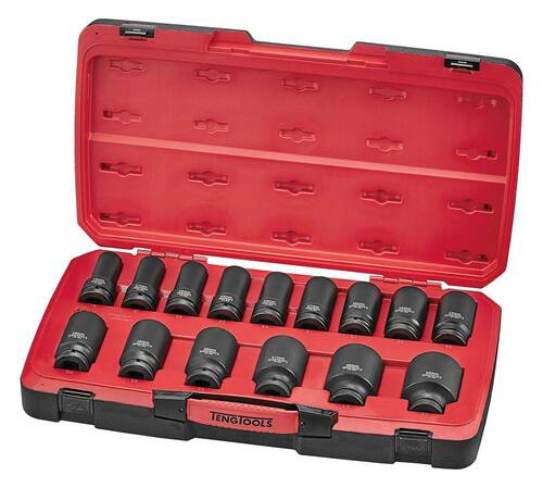 17-elementowy zestaw nasadek udarowych długich z chwytem 3/4 Teng Tools T9417L 1