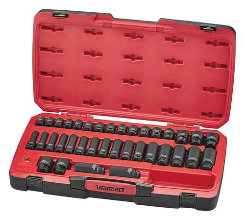 40-elementowy zestaw nasadek udarowych z chwytem 1/2 Teng Tools T9240 1