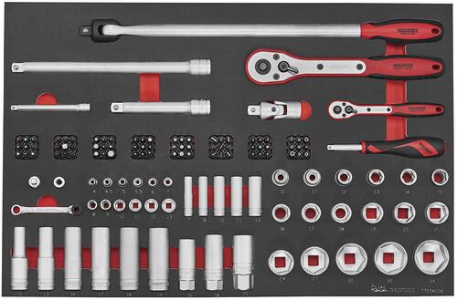 126-elementowy zestaw kluczy nasadowych z chwytem kwadratowym 1/4 i 1/2, Teng Tools TTESK126 1