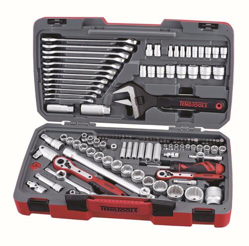 127-elementowy zestaw narzędzi nasadowych. Z chwytem kwadratowym 1/4, 3/8 i 1/2. Teng Tools TM127 1