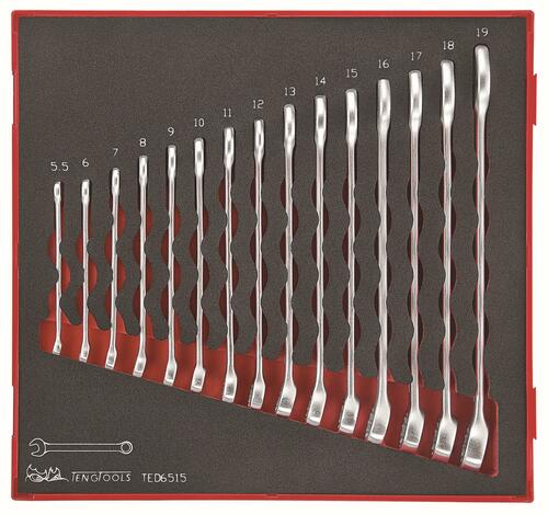 Zestaw 15 kluczy płasko-oczkowych Teng Tools TED6515 1