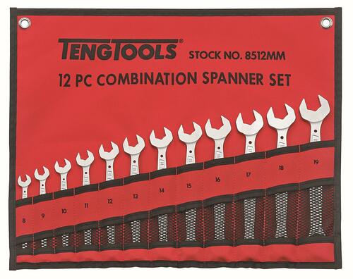 Klucze płasko-oczkowe w zestawie Teng Tools 8512MM 1