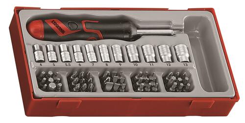 64-elementowy zestaw wkrętaka z grotami wymiennymi, Teng Tools TTMDRT64 1
