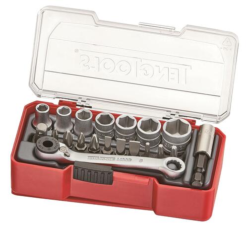 Zestaw kluczy nasadowych z chwytem kwadratowym 1/4 Teng Tools TJ1420 1