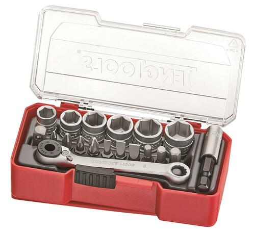 Zestaw kluczy nasadowych z chwytem kwadratowym 1/4 Teng Tools TJ1419 1