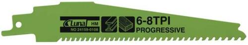 Brzeszczoty szablaste z uzębieniem z węglików spiekanych, Luna Progressive 150x25x1.25 6-8TPI 1