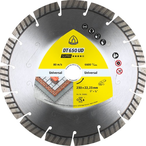 Tarcza diamentowa 230x2,6x22,23 uniwersalna DT 600 UD Supra Klingspor 334061 1