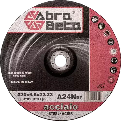 Tarcza do szlifowania metalu 125x6,5x22,23 A24N Standard wypukła AbraBETA 000080125 1