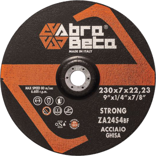 Tarcza do szlifowania metalu 230x7x22,23 ZA24S4 STRONG Standard wypukła AbraBETA 000123230 1