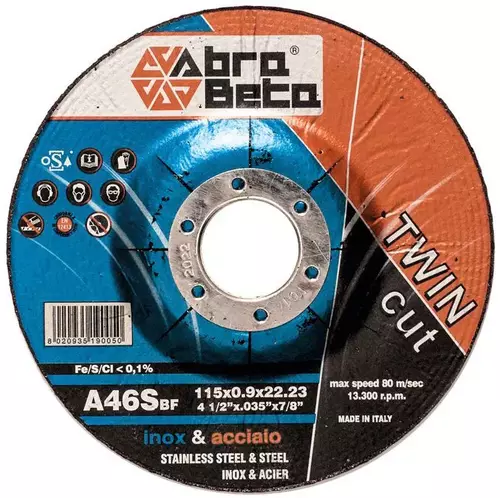 Tarcza do cięcia metalu 230x2x22,23 A46S TWIN CUT wypukła AbraBETA 000310230 1