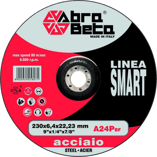 Tarcza do szlifowania żeliwa 125x6,4x22,23 A24P SMART LINEA DUE wypukła AbraBETA 000730125 1