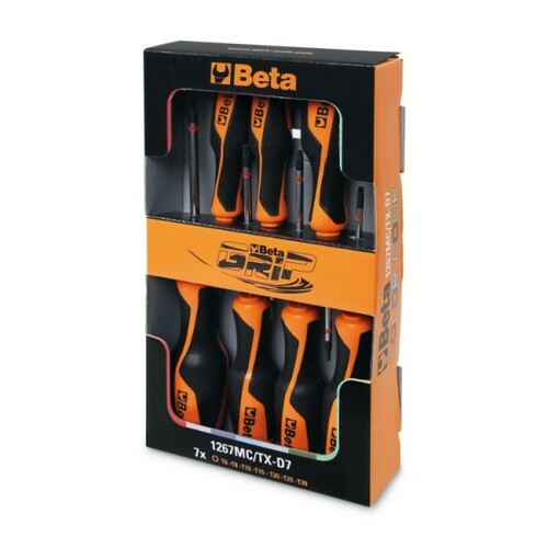 Komplet 7 wkrętaków profil torx, typ oznaczony kolorem, model 1267mc/tx-d7 1