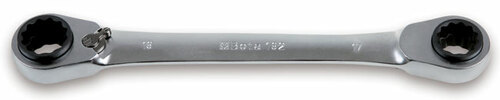 Klucz oczkowy dwustronny, dwunastokątny z dwukierunkowym mechanizmem zapadkowym, model 192, 16x17 - 18x19mm 1