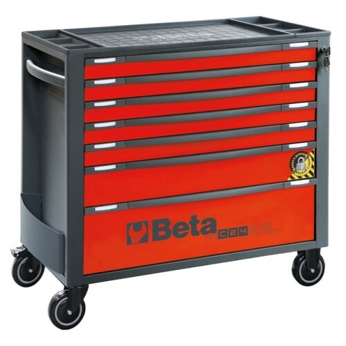 Wózek narzędziowy z siedmioma szufladami rsc24axl, z blachy stalowej, lakierowany, pusty, model 2400/rsc24axl/7-r, czerwony... 1