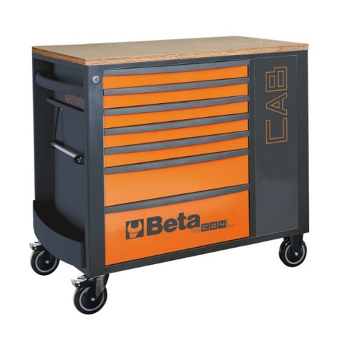 Wózek narzędziowy z siedmioma szufladami rsc24al-cab, z blachy stalowej, lakierowany, pusty, model 2400/rsc24al/7-o, szaro-pomar 1