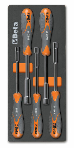 Wkład profilowany miękki z zestawem 5 kluczy nasadowych 944bx, 6-13mm, model 2450/m227 1