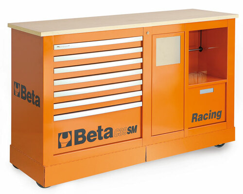 Wózek narzędziowy typu racing sm, z blachy stalowej, lakierowany pomarańczowy, pusty, model 3900/c39smo, 980x1540x520mm 1