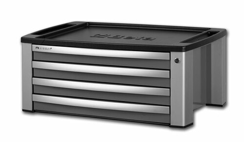 Skrzynia narzędziowa z czterema szufladami, z blachy stalowej i aluminium, lakierowana szara, pusta, model 3900/c39tg, 342x805x5 1