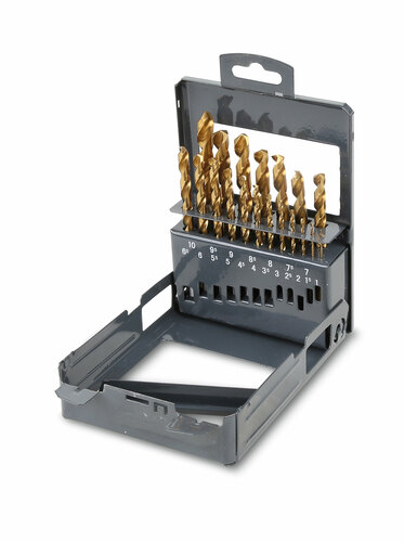 Komplet 19 wierteł 1-10x0,5mm tytanowanych szlifowanych Beta 414/SP19 1