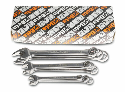 Komplet kluczy płasko-oczkowych 42inox, 6-19 mm, 11 sztuk, w kartonie, model 42inox/s11 1