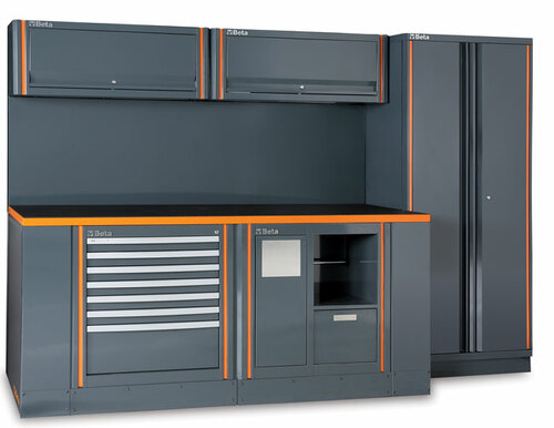 Zestaw mebli warsztatowych system rsc55, pusty, model 5500/c55ab, szary ral7016/detale ral2011 1