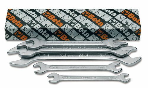 Komplet kluczy płaskich dwustronnych calowych 55as, 5/16-7/8, 5 sztuk, w kartonie, model 55as/5 1