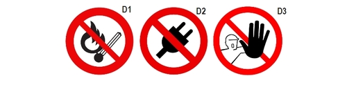 Znak zakazu używania urz.elektrycznych 1