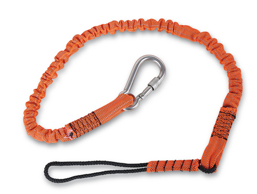 Linka łacząca amortyzująca elastyczna z karabinkiem do mocowania narzędzi do prac na wysokościach, model 8877, l 70-110cm... 1
