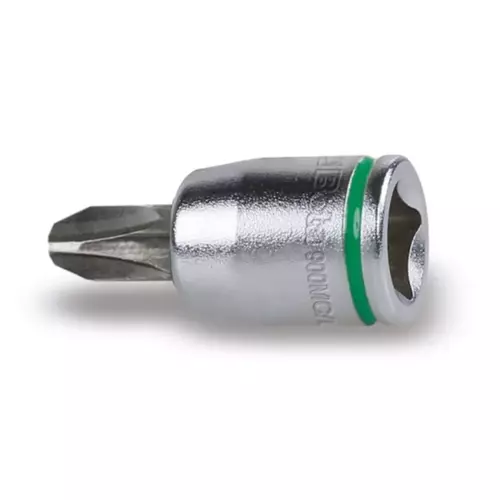 Nasadka z końcówką wkrętakową profil Phillips, gniazdo 1/4", chromowane - końcówki czernione, rozmiar oznaczony kolorem, model900MC/PH3 1
