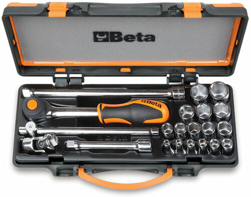 Zestaw nasadek 910a z akcesoriami, 6-22mm, 21 elementów, w pudełku metalowym, model 910a/c16h 1