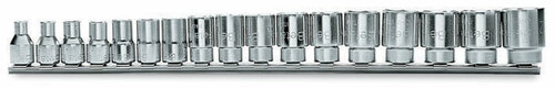 Komplet nasadek 910a, 6-22mm, 17 sztuk, na szynie metalowej, model 910a/sb17 1