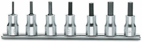 Komplet nasadek 910pe, 3-10mm, 7 sztuk, na szynie metalowej, model 910pe/sb7 1
