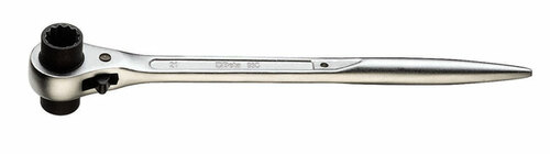 Klucz nasadowy jednostronny z dwukierunkowym mechanizmem zapadkowym, model 93c, 19x24mm 1