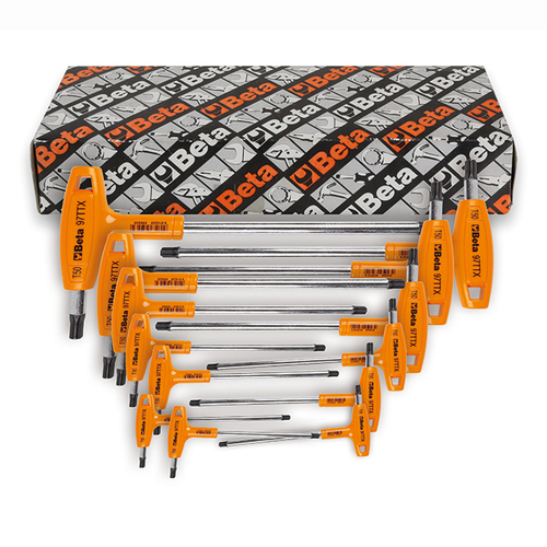 Komplet kluczy trzpieniowych kątowych z rękojeścią profil torx model 97ttx/s6 6 sztuk t10-t40, w kartonie 1