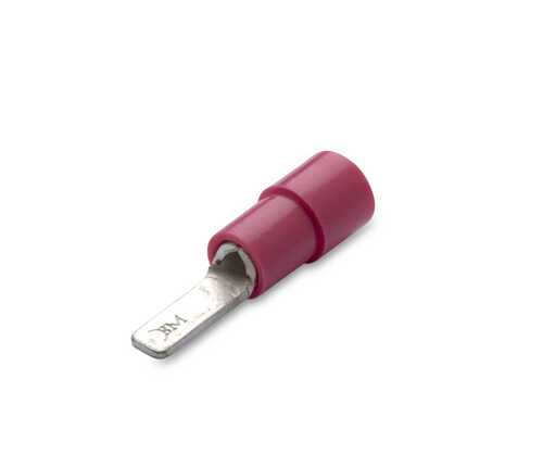 Końcówka igiełkowe płaskie izolowane, 1.5/9, pvc, zakres 0.25-1.5 mm2, czerwona, opakowanie 100 sztuk model bm00152 1