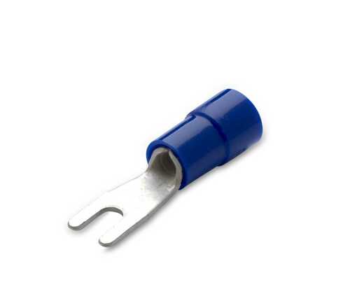 Końcówka kablowa izolowana widełkowa, 2.5/4, pvc, niebieskie, zakres 1.5-2.5 mm2, opakowanie 100 sztuk model bm00220 1