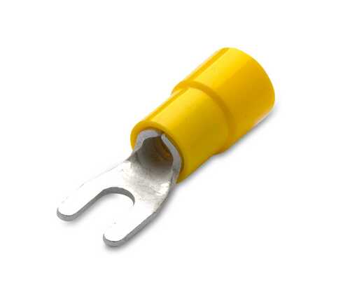 Końcówka kablowa izolowana widełkowa, 6/4, pvc, żółte, zakres 4-6 mm2, opakowanie 50 sztuk model bm00320 1