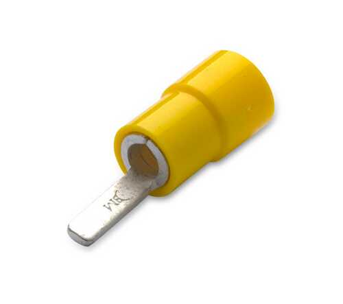 Końcówka igiełkowe płaskie izolowane, 6/18, pvc, zakres 4-6 mm2, żółte, opakowanie 50 sztuk model bm00353 1
