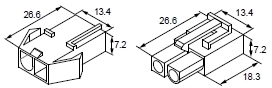 Obudowa izolacyjna gniazda złącza serii m620, 2p, 300v, 15a, nylon, opakowanie 500 sztuk model bm01042 1