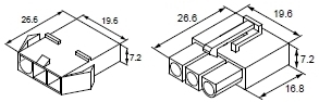 Obudowa izolacyjna gniazda złącza serii m620, 3p, 300v, 14a, nylon, czerwona, opakowanie 500 sztuk model bm01043r 1