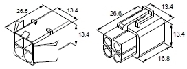 Obudowa izolacyjna gniazda złącza serii m620, 4p, 300v, 13a, nylon, opakowanie 500 sztuk model bm01044 1
