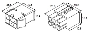Obudowa izolacyjna gniazda złącza serii m620, 6p, 300v, 12a, nylon, opakowanie 300 sztuk model bm01046 1