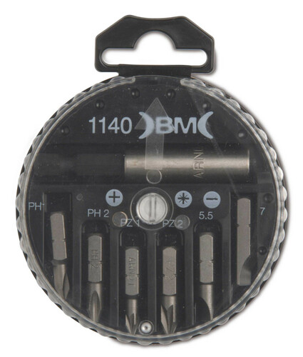 Zestaw końcówek wkrętakowych 5,5x0,8-7x1,2 ph1 ph2 pz1 pz2 z uchwytem magnetycznym 11401,  model bm1140 1