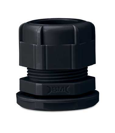Dławik kablowy ip68 z nakrętką, gwint pg 42, z uszczelką, czarny ral 9005, opakowanie 5 sztuk model bm4742n 1
