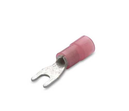 Końcówka kablowa izolowana widełkowa, 1,5/5, nylon 105degc, czerwona, zakres 0,25-1,5 mm2, opakowanie 100 sztuk model... 1