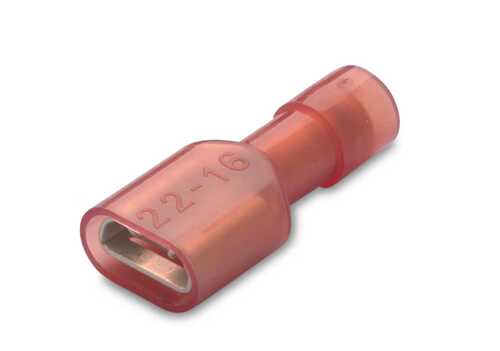 Nasuwka całkowicie izolowana z antywibracyjną tulejką miedzianą, 1,5-6,3/0,8, nylon 105degc, zakres 0,25-1,5 mm2, czerwona... 1