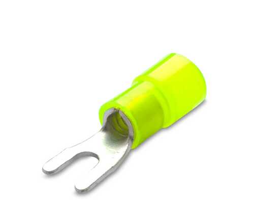 Końcówka kablowa izolowana widełkowa, 6/4, nylon 105degc, żółta, zakres 4-6 mm2, opakowanie 100 sztuk model bm80320 1