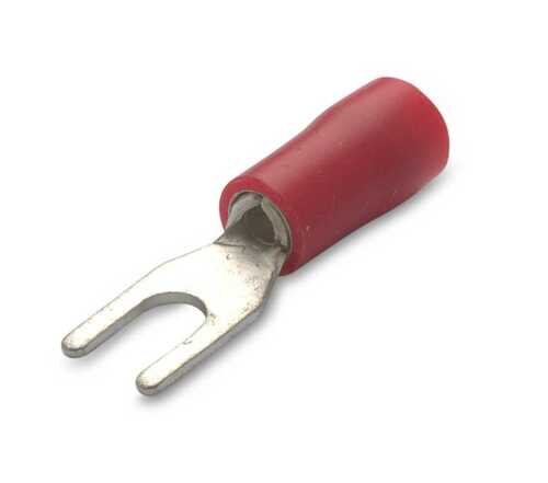 Końcówka kablowa izolowana widełkowa z antywibracyjną tulejką miedzianą, 1,5/3,5, pvc, czerwona, zakres 0,25-1,5 mm2... 1