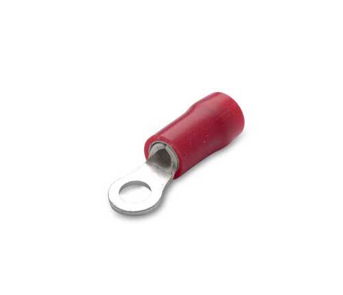 Końcówka oczkowa miedziana cynowana izolowana z antywibracyjną tulejką miedzianą, 1,5/5, pvc, zakres 0,25-1,5 mm2, czerwona... 1