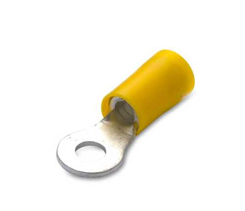 Końcówka oczkowa miedziana cynowana izolowana z antywibracyjną tulejką miedzianą, 6/6, pvc, zakres 4-6 mm2, żółta... 1